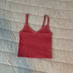 American Eagle Cropped Red Tank Top